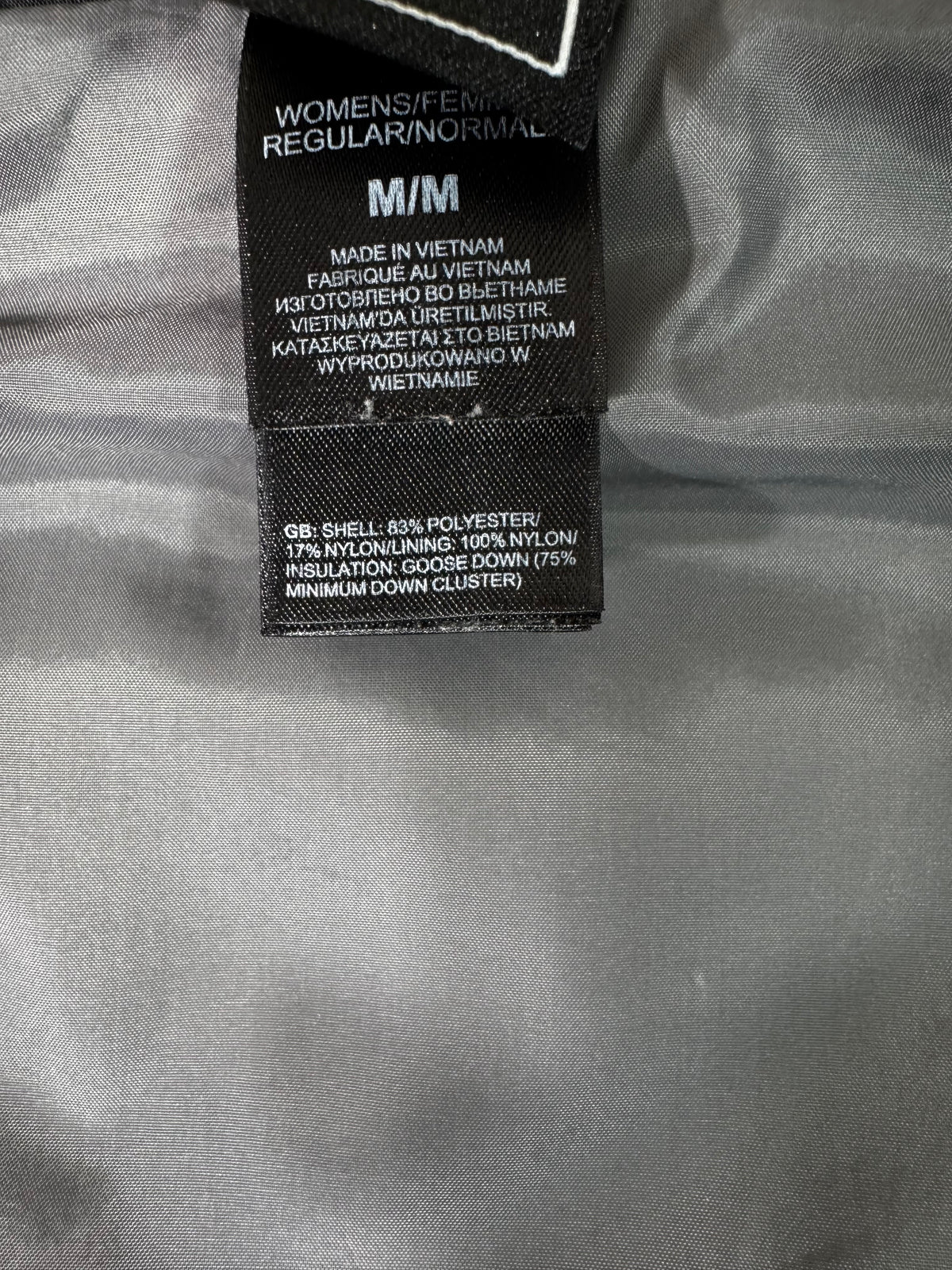 The North Face Black Chevron Quilted Down Jacket Medium - Pre-owned