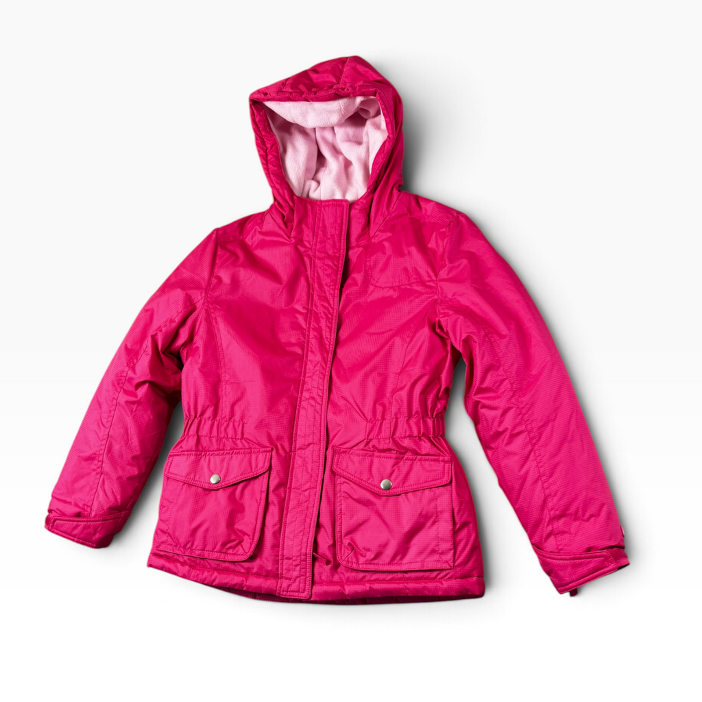 Mountain Xpedition Girls Bright Pink Hooded Winter Coat L 10-12 - Pre-owned