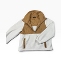 J.Crew Cream Sherpa Camel Quilted Quarter Zip Pullover M - Pre-owned
