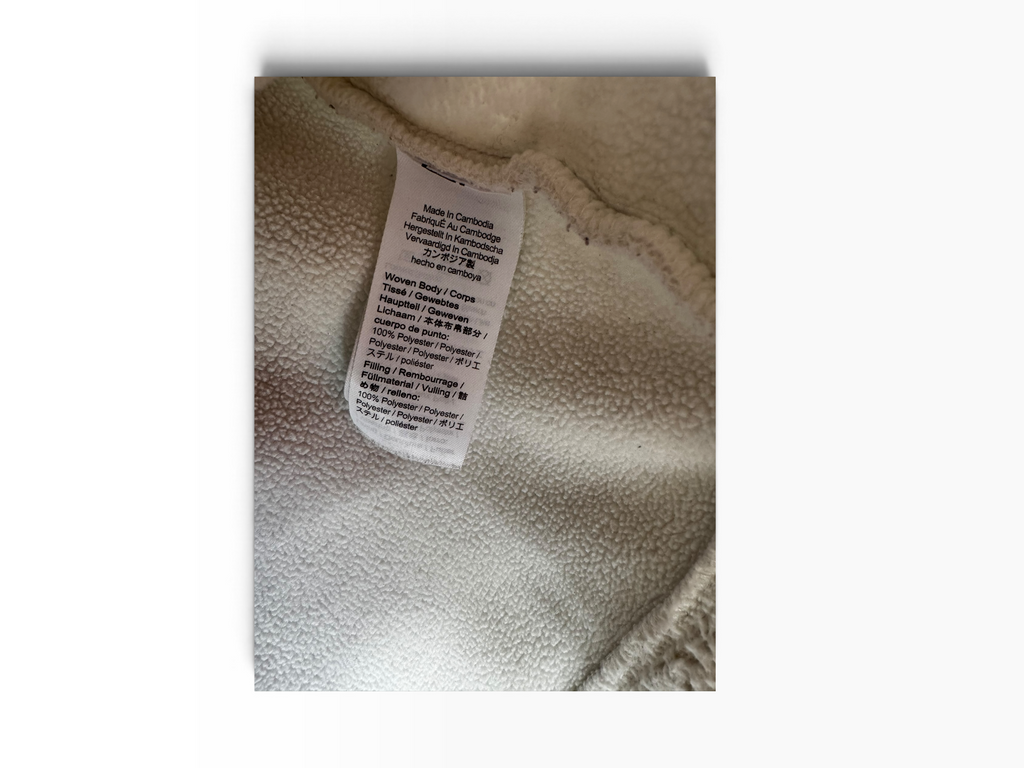 J.Crew Cream Sherpa Camel Quilted Quarter Zip Pullover M - Pre-owned
