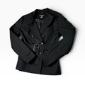 Chelsea & Theodore Black Double Breasted Belted Jacket Size 4 - Pre-owned