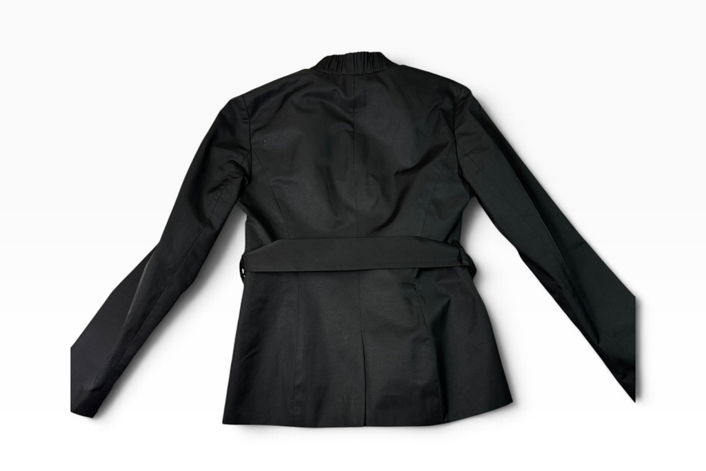 Chelsea & Theodore Black Double Breasted Belted Jacket Size 4 - Pre-owned