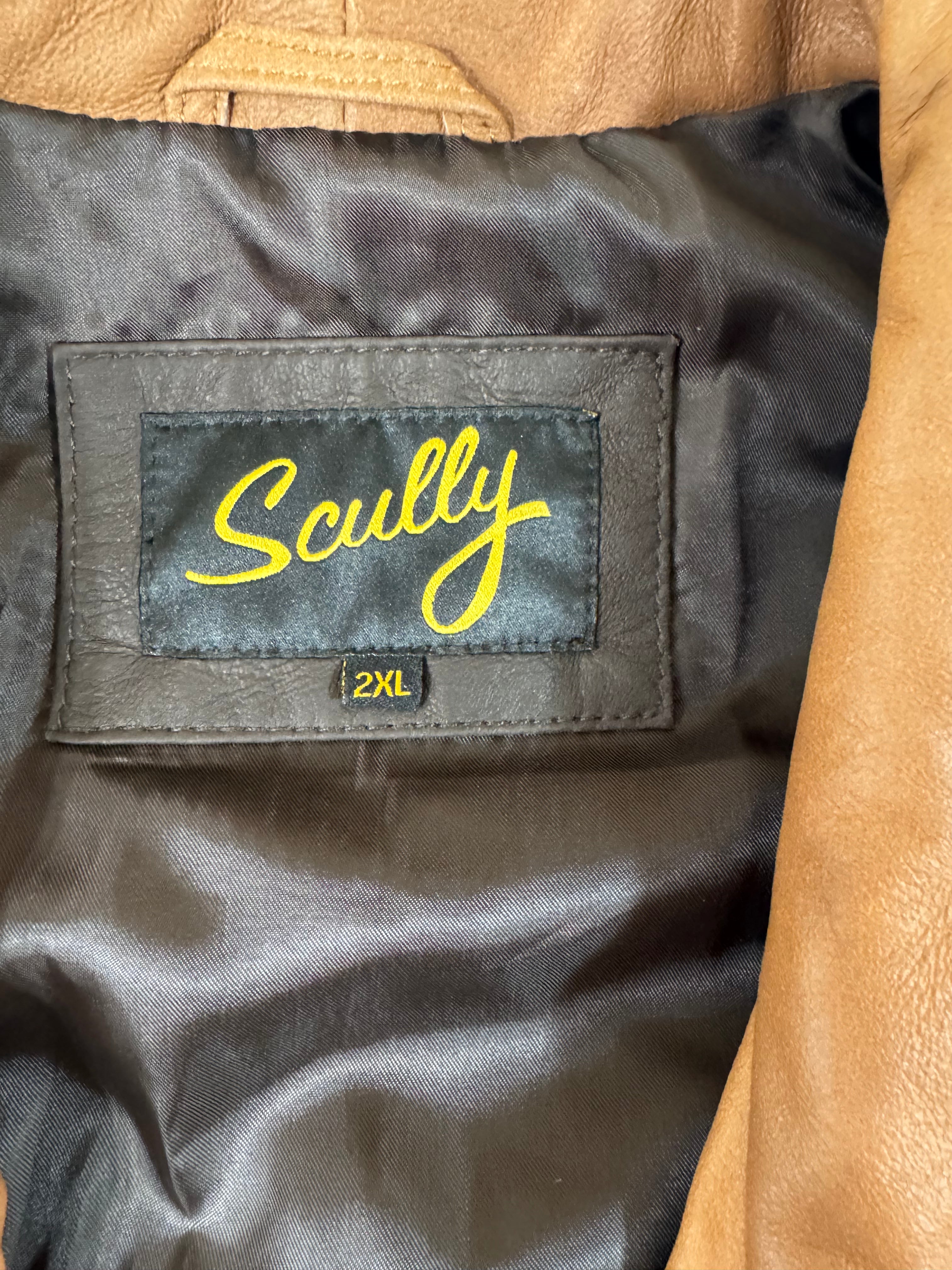 Scully Men’s Double Collar Featherlite Leather Jacket Chocolate/Cognac 2XL NWT