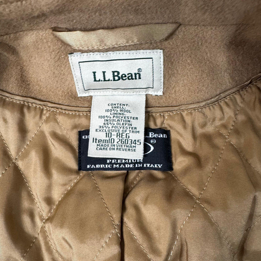 L.L.Bean Women’s Classic Lambswool Peacoat Camel 10 Regular Thinsulate - Pre-owned