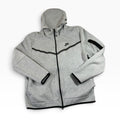 Nike Tech Fleece Men's Heather Gray Black Full Zip Hoodie XXL - Pre-owned