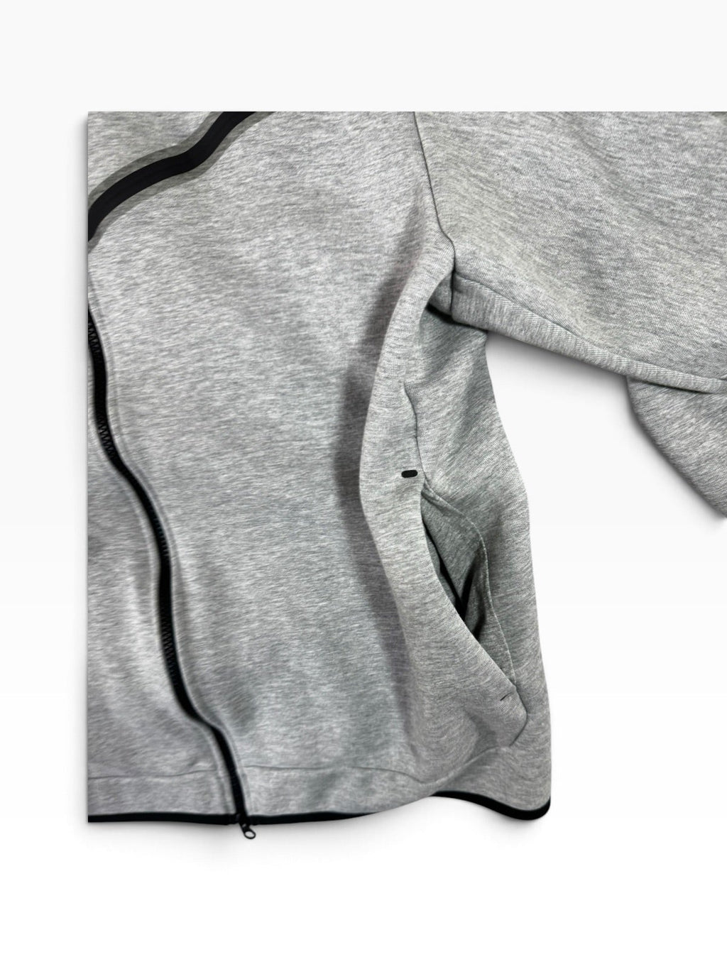 Nike Tech Fleece Men's Heather Gray Black Full Zip Hoodie XXL - Pre-owned