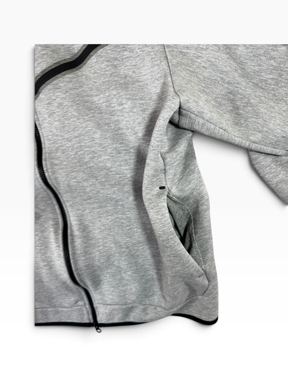 Nike Tech Fleece Men's Heather Gray Black Full Zip Hoodie XXL - Pre-owned