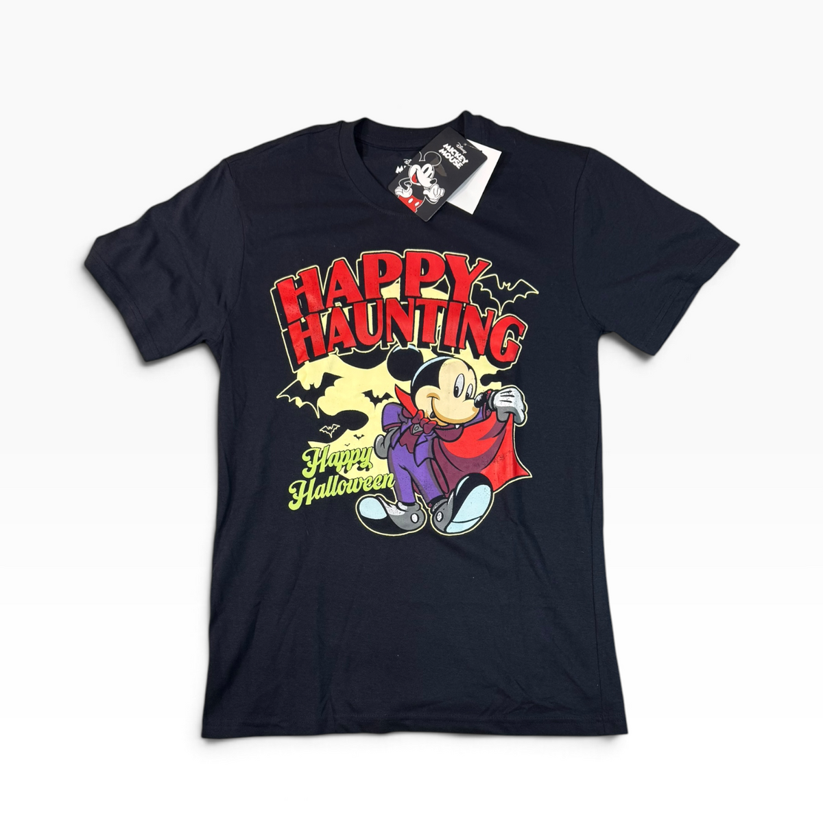 Disney Mickey Mouse Happy Haunting Halloween T-Shirt Navy - New