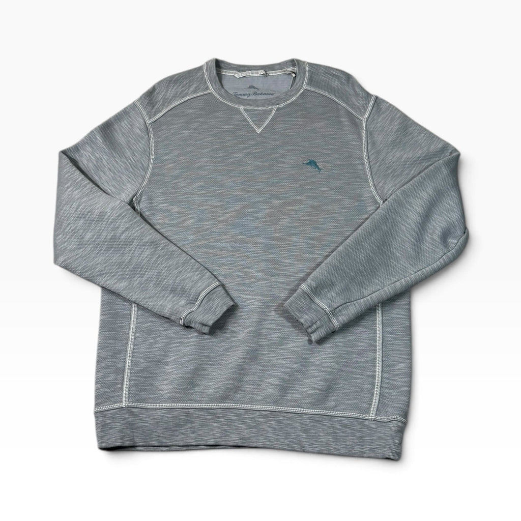 Tommy Bahama Men's Gray Pima Cotton Tencel Crewneck Sweatshirt M - Pre-owned