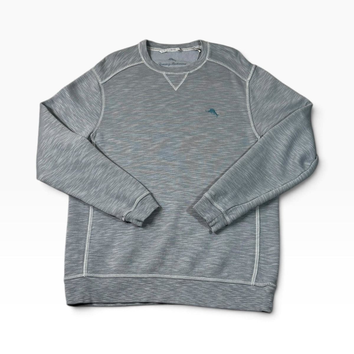 Tommy Bahama Men's Gray Pima Cotton Tencel Crewneck Sweatshirt M - Pre-owned