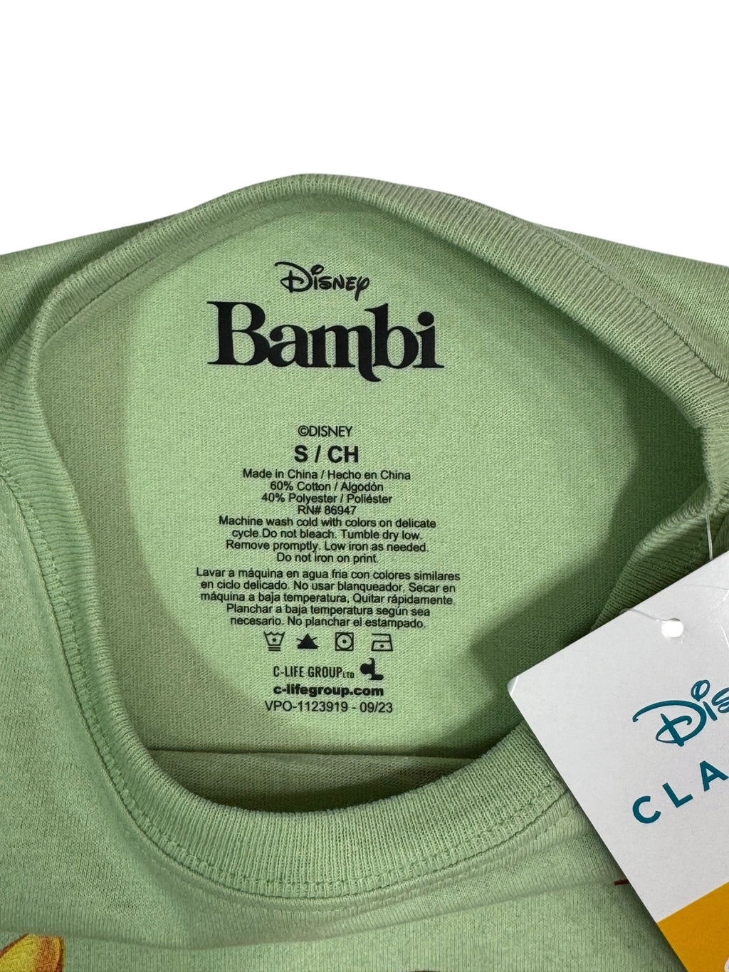 Disney Bambi Thumper Flower Graphic Kids T-Shirt - Medium - Sage Green