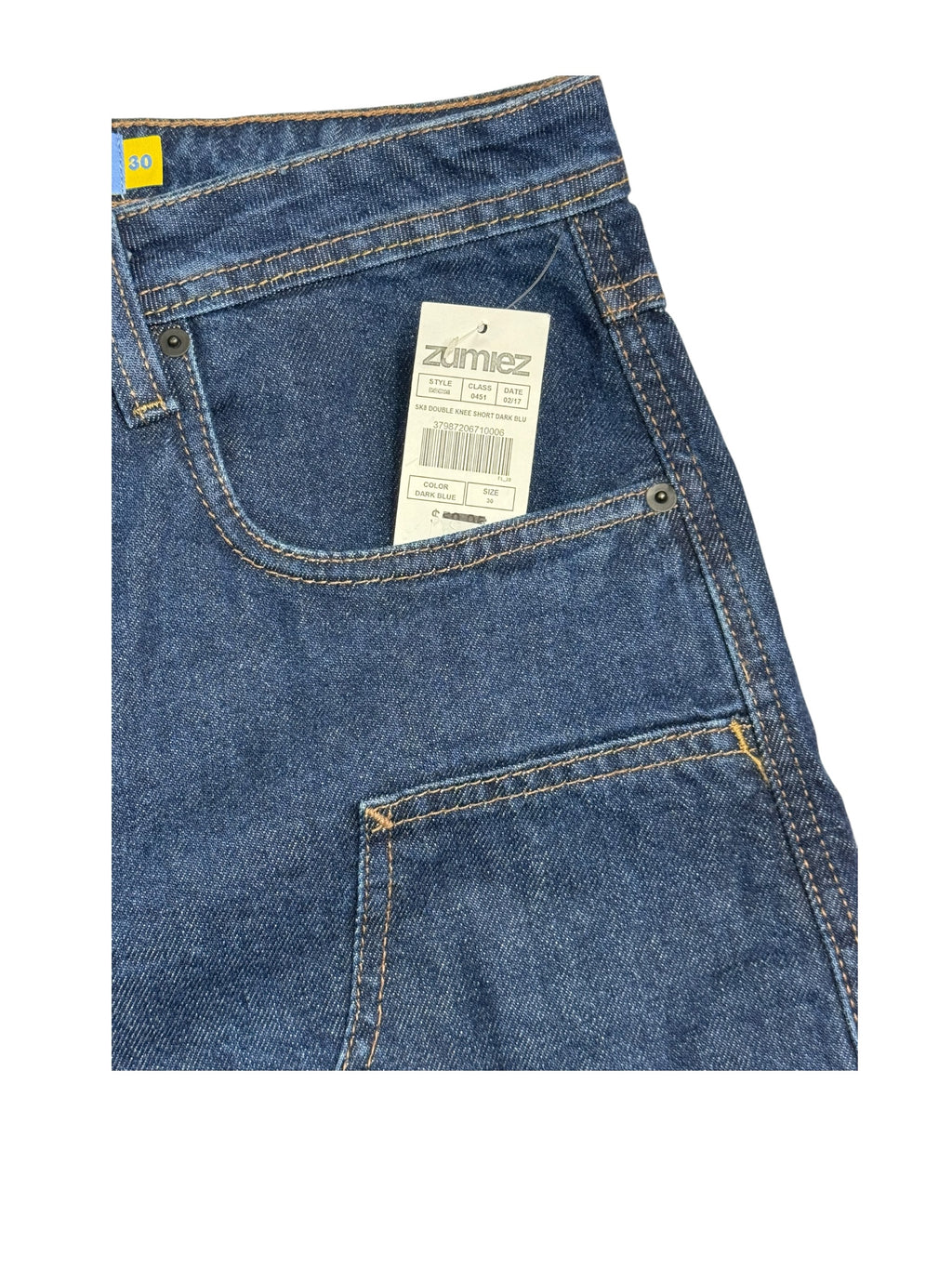 Pantalones cortos de mezclilla Empyre Carpenter de doble rodilla azul oscuro talla 30