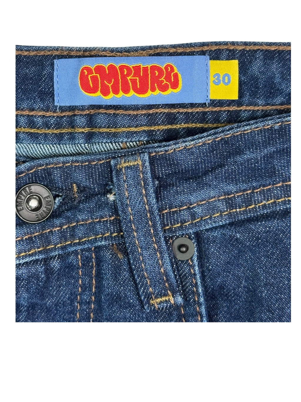Pantalones cortos de mezclilla Empyre Carpenter de doble rodilla azul oscuro talla 30
