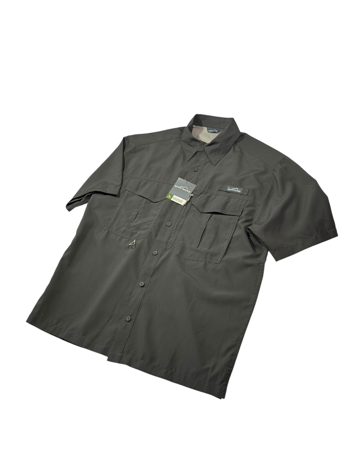 Eddie Bauer Performance Shirt Men's Large Charcoal Gray NWT