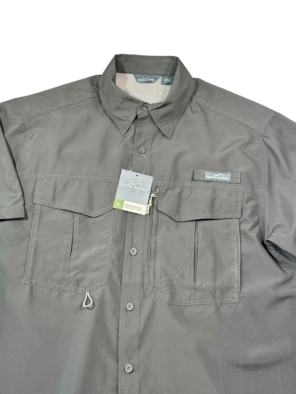 Eddie Bauer Performance Shirt Men's Large Charcoal Gray NWT