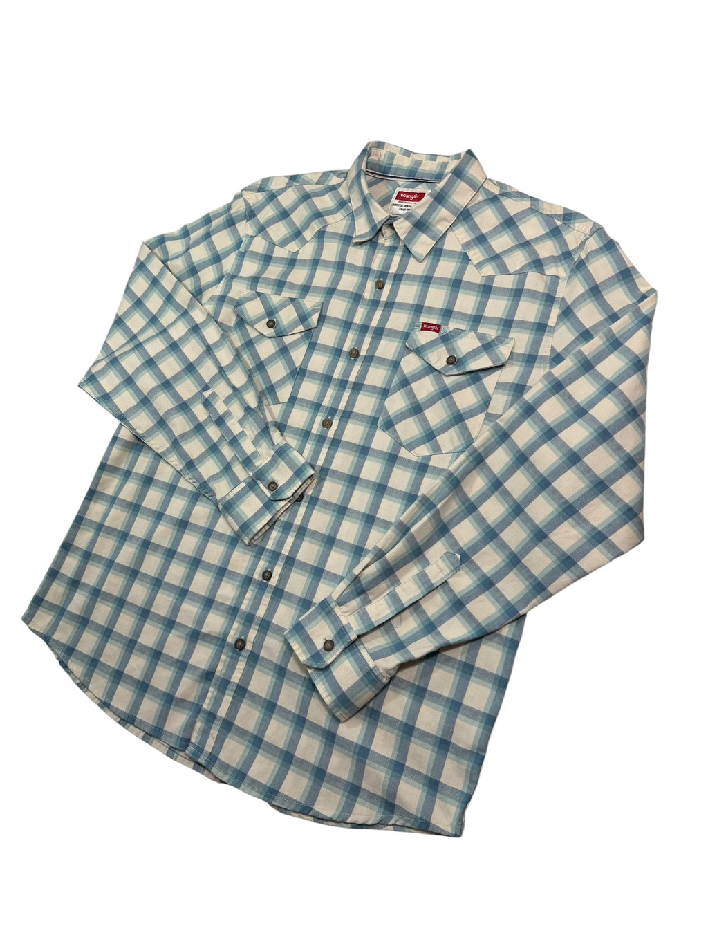 Wrangler Five Star Premium Men's Long Sleeve Plaid Button-Up Shirt - Large