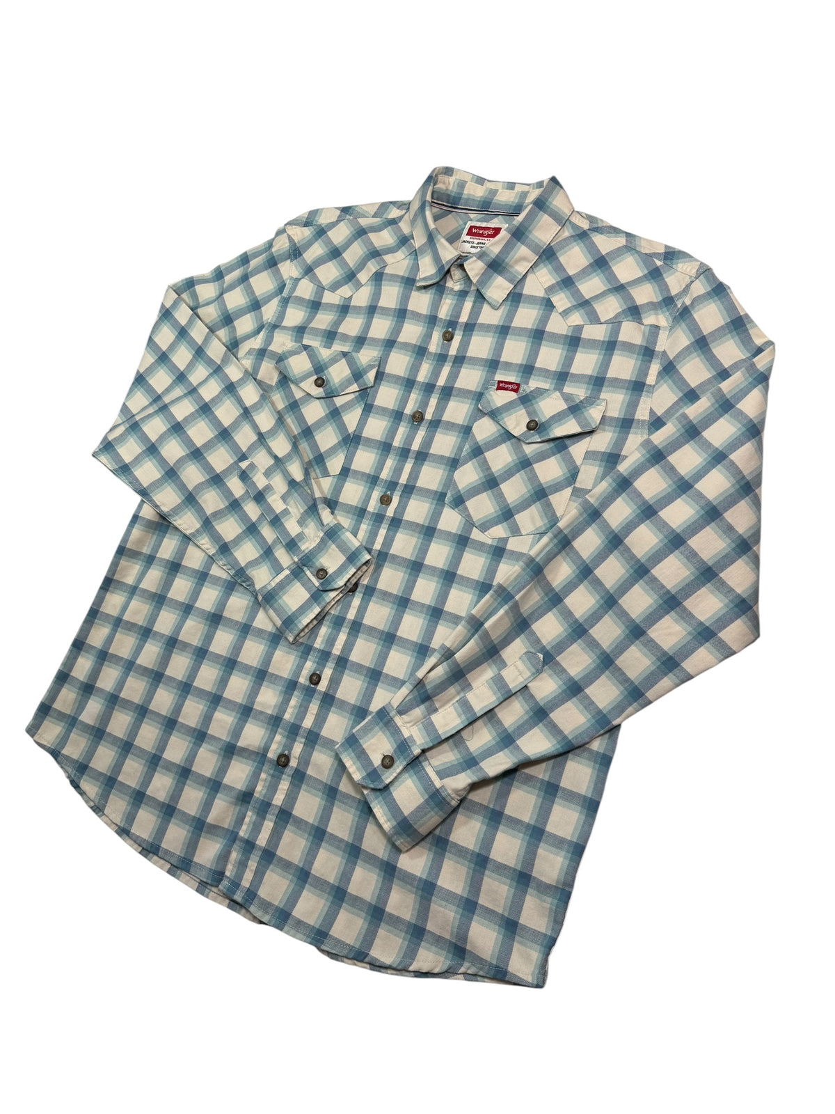 Wrangler Five Star Premium Men's Long Sleeve Plaid Button-Up Shirt - Large