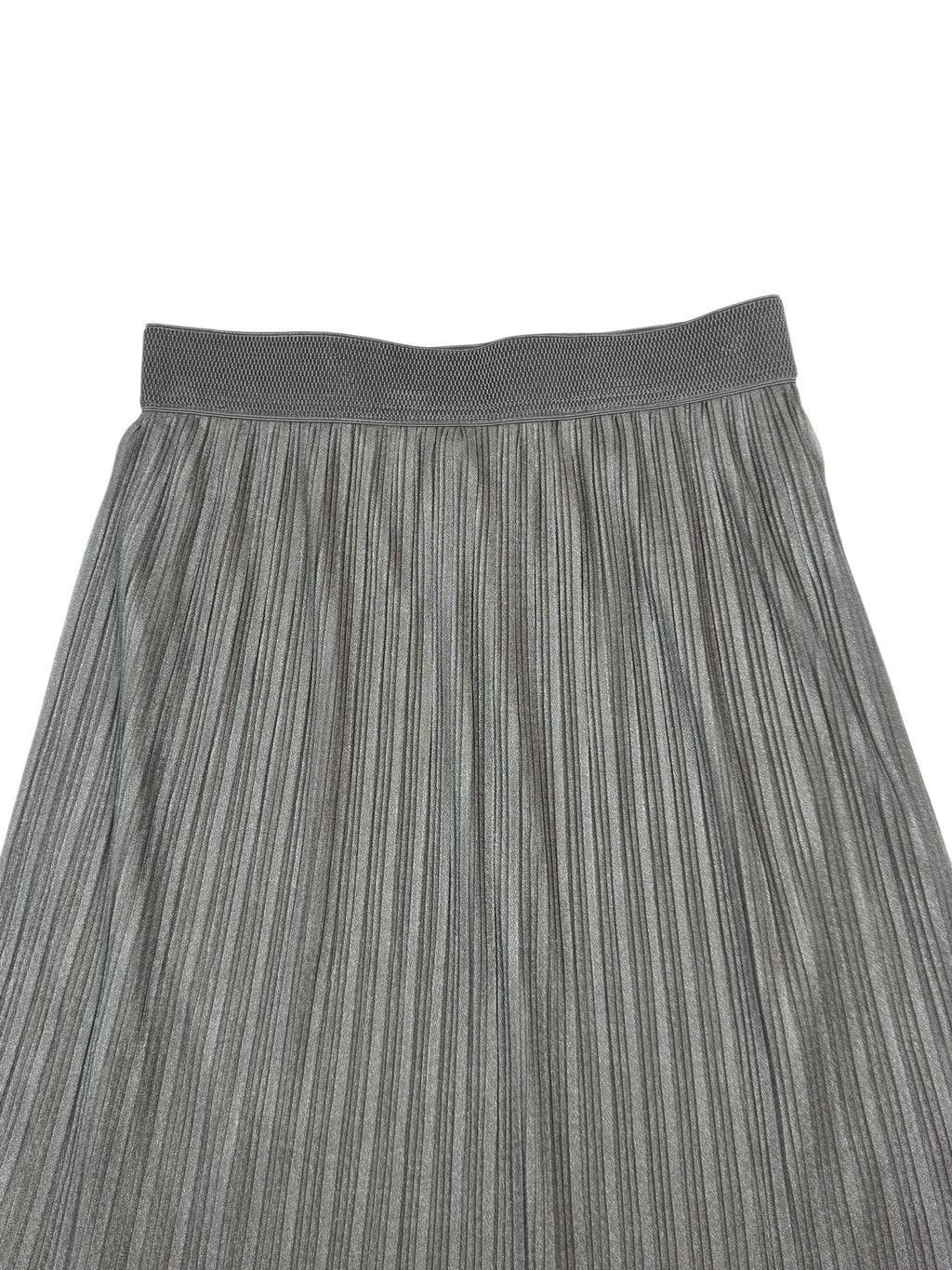 Metrowear Petite Metallic Pleated Midi Skirt Taupe Shimmer Size PL NWT