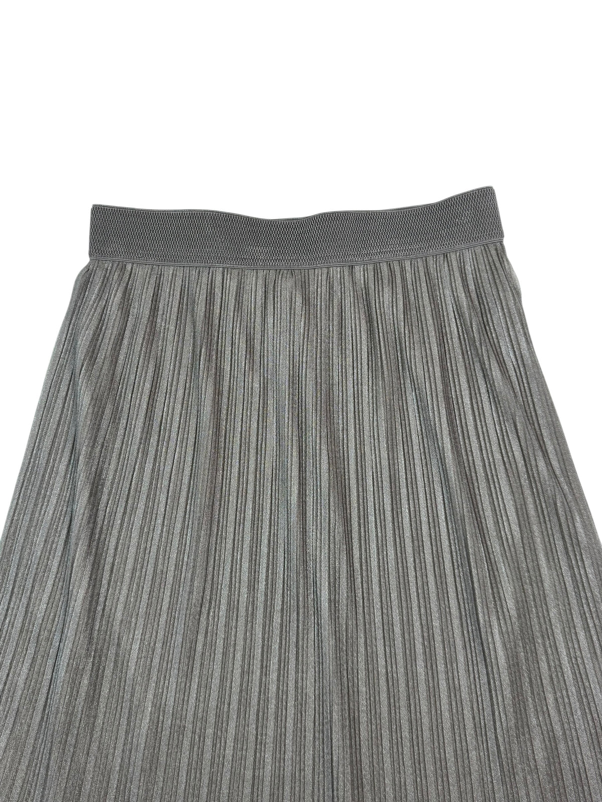 Metrowear Petite Metallic Pleated Midi Skirt Taupe Shimmer Size PL NWT