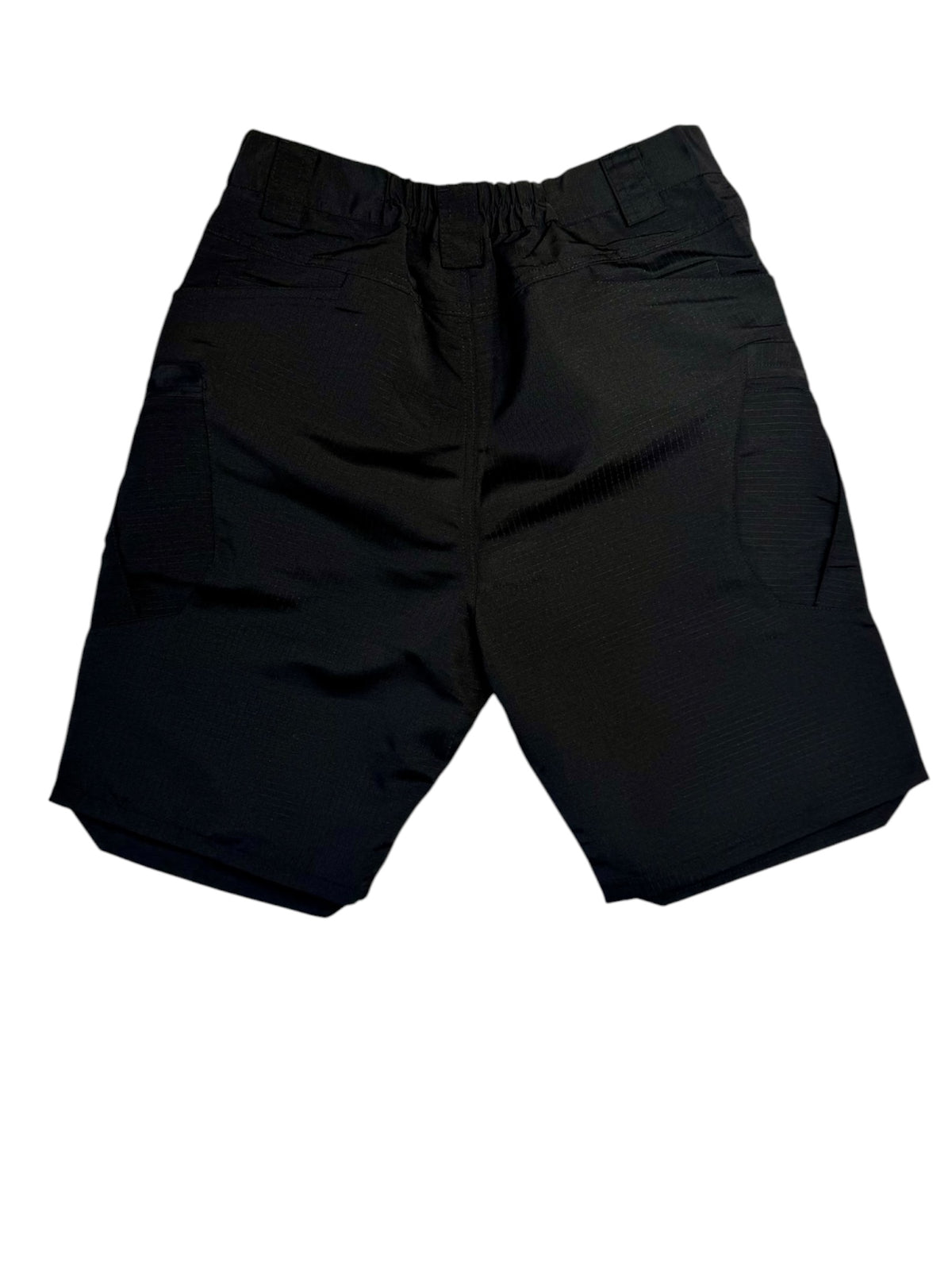 Men's Black Outdoor Cargo Shorts with Utility Pockets - Size Large