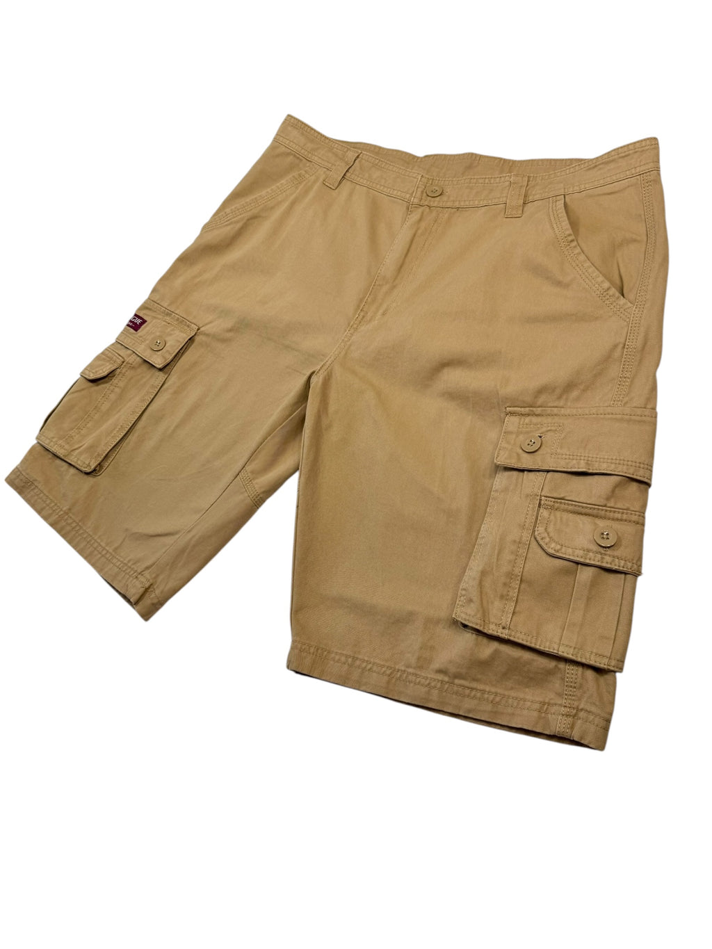 Men's New-Vogue Khaki Cargo Shorts Size 38 - 100% Cotton