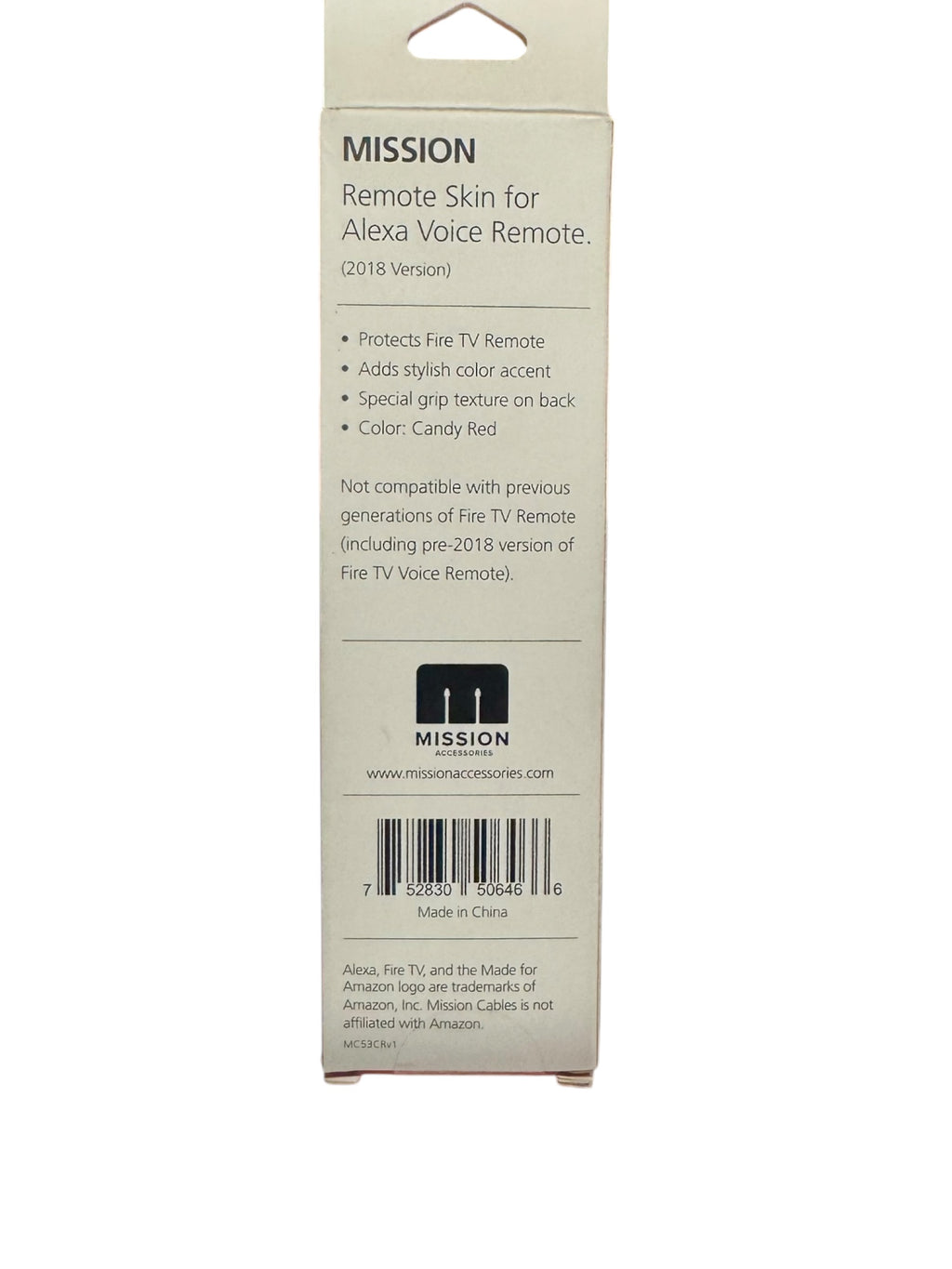 Mission Remote Skin for Alexa Voice Remote (2018 Version) in Candy Red.