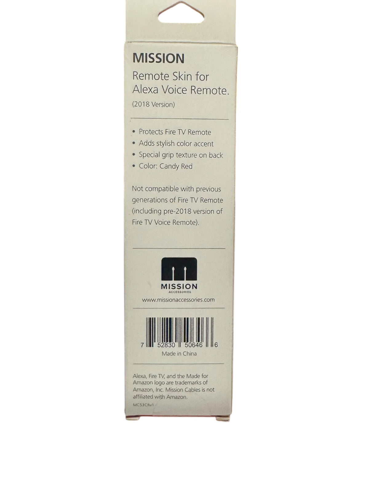 Mission Remote Skin for Alexa Voice Remote (2018 Version) in Candy Red.