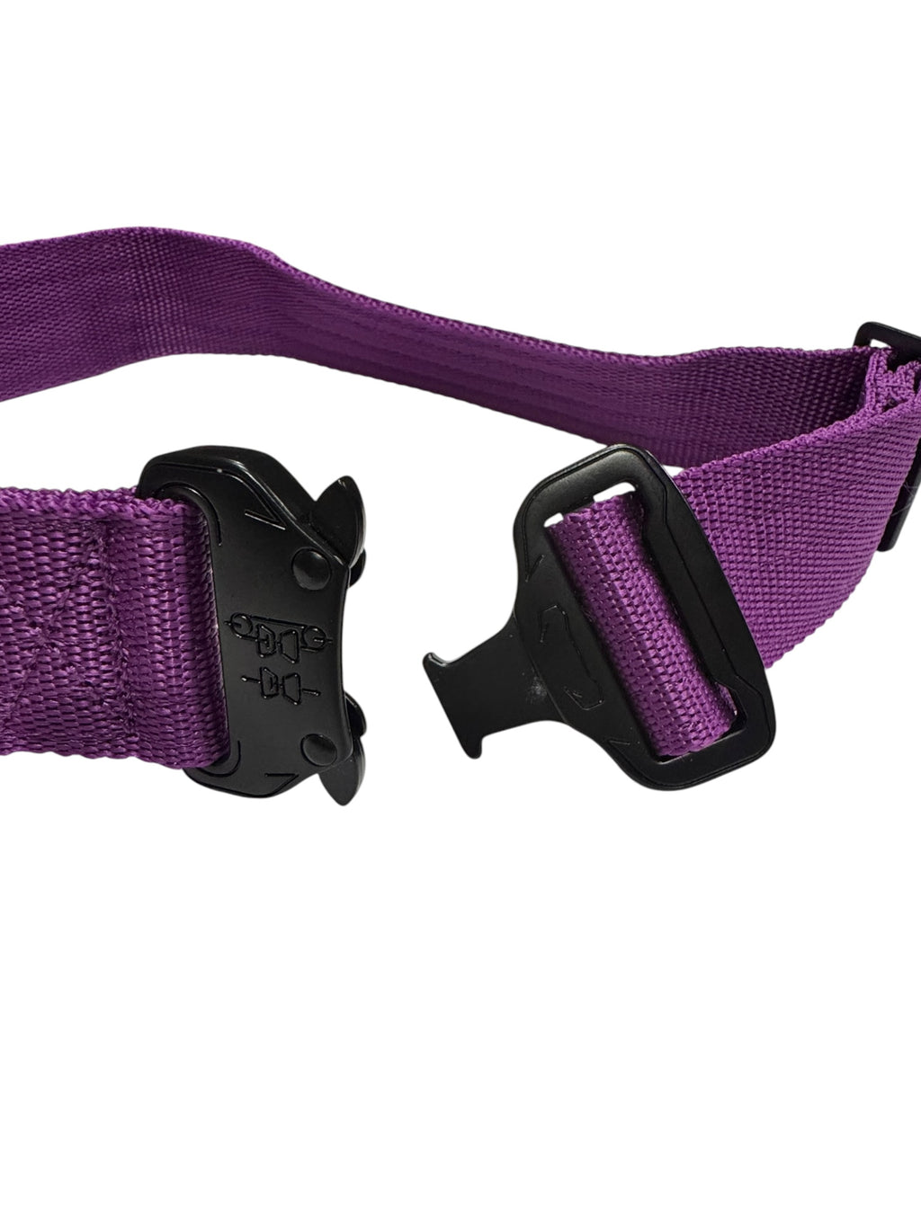 Adjustable Tactical Dog Collar with American Flag Patch – Purple