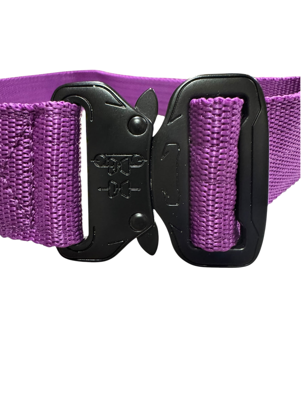 Adjustable Tactical Dog Collar with American Flag Patch – Purple