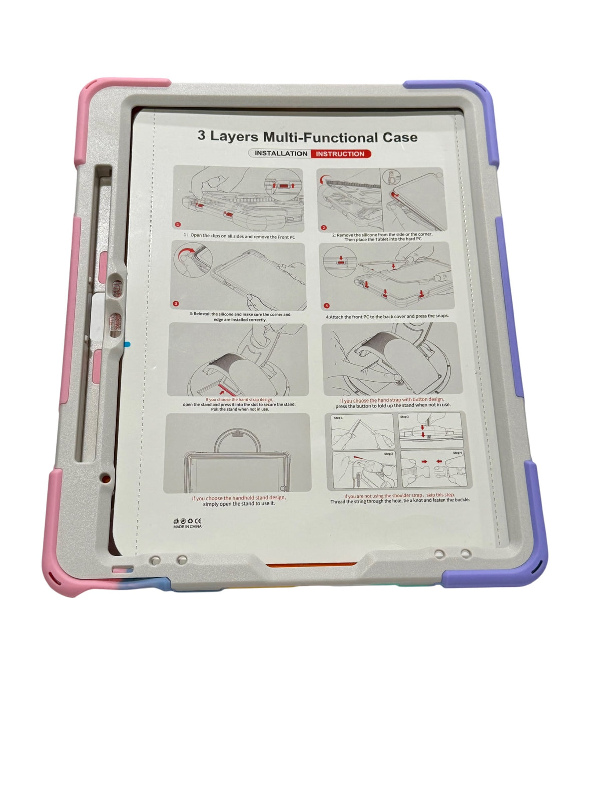Kids Shockproof Tablet Case with Rotating Stand & Hand Strap