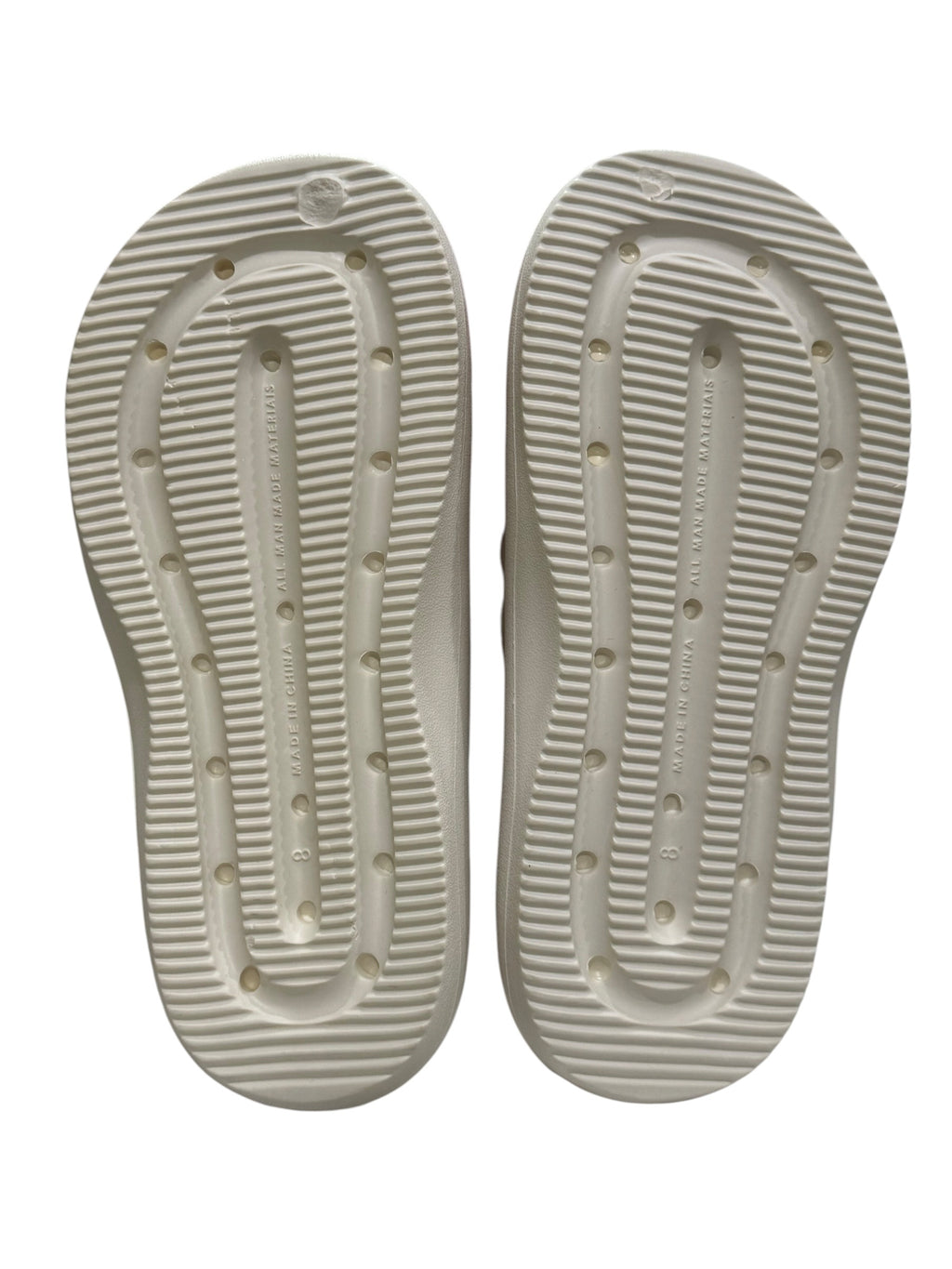 Women's White Flip Flops with Pink Bow - Size 9