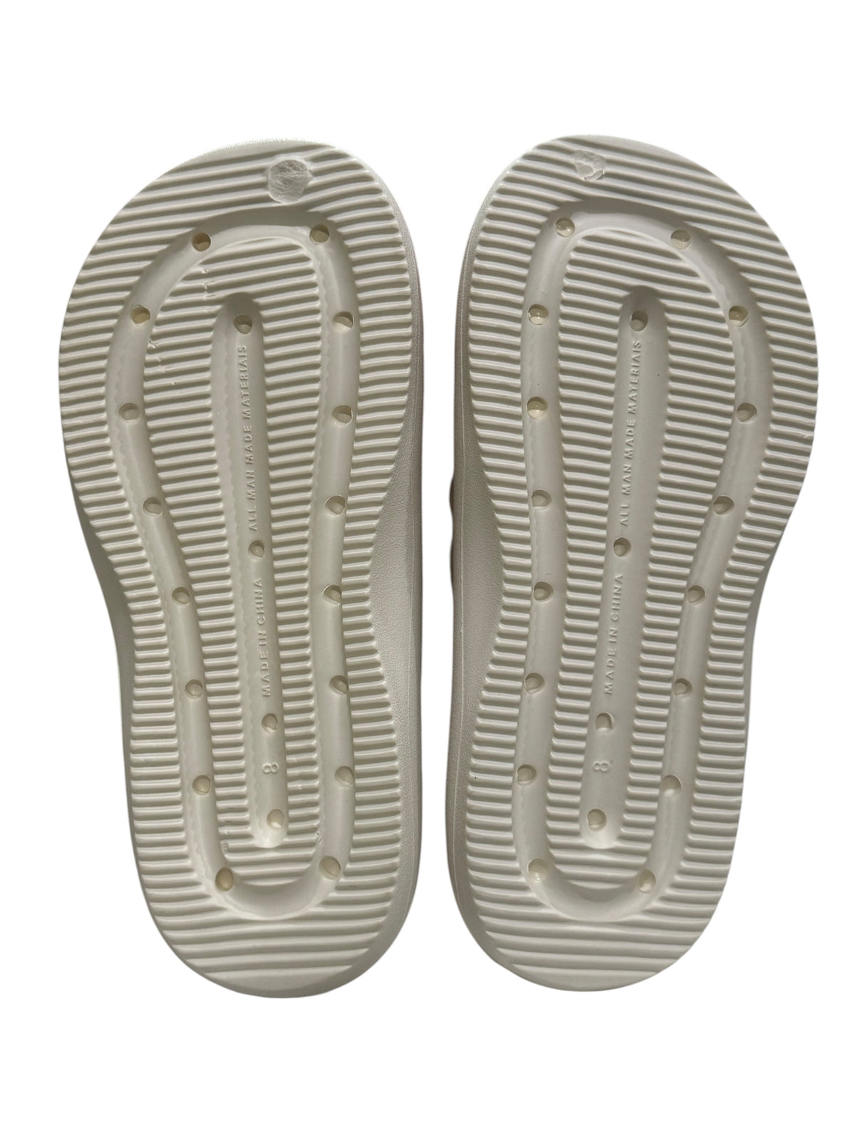Women's White Flip Flops with Pink Bow - Size 9