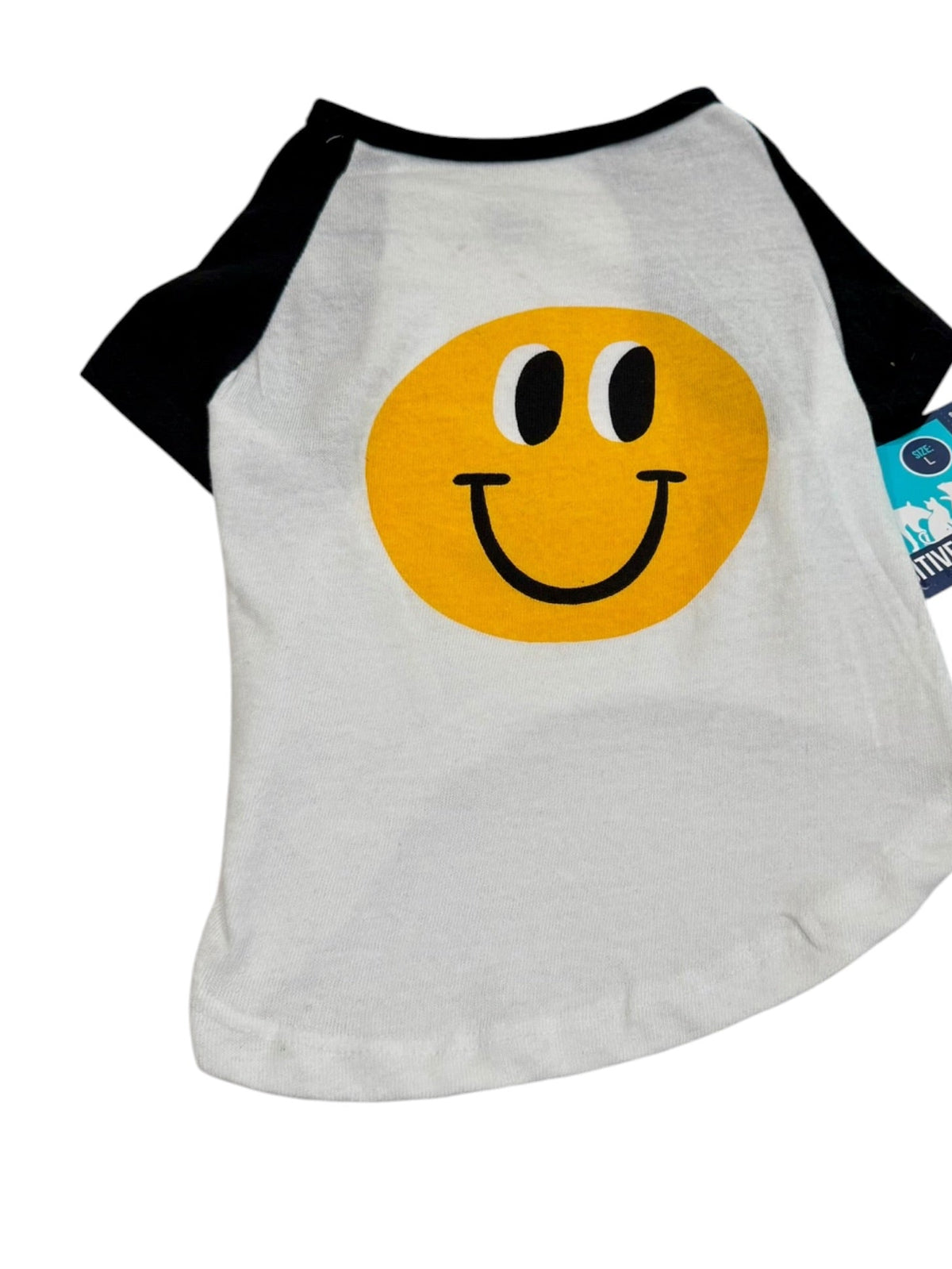 Smiley Face Dog T-Shirt Black & White Pet Shirt Size 2XL