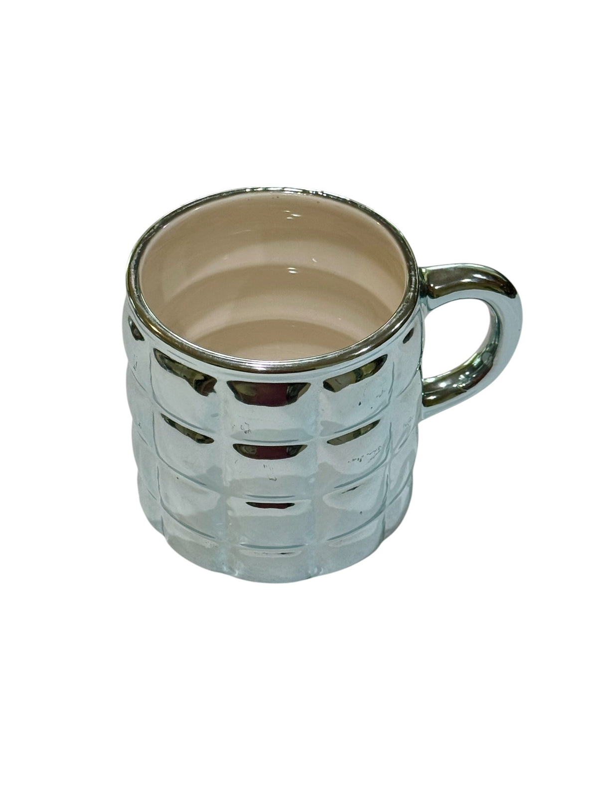 Silver Metallic Textured Ceramic Mug