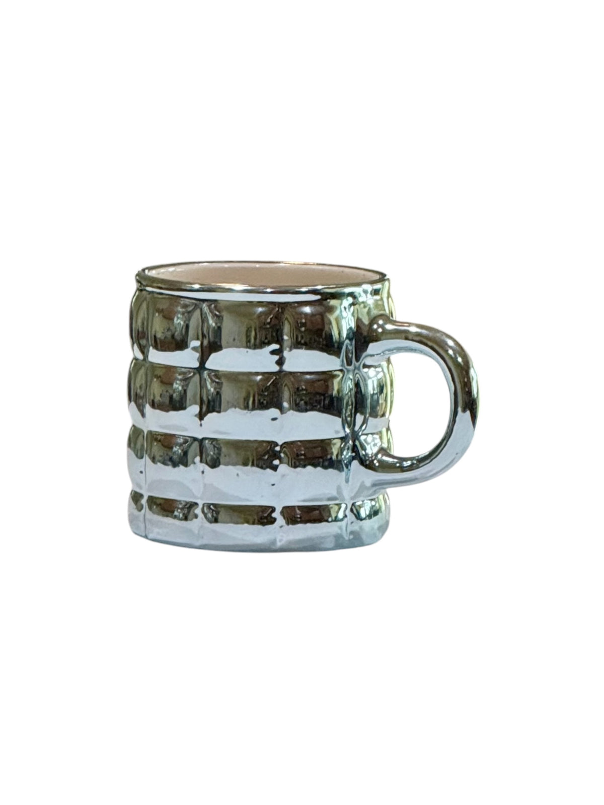 Silver Metallic Textured Ceramic Mug