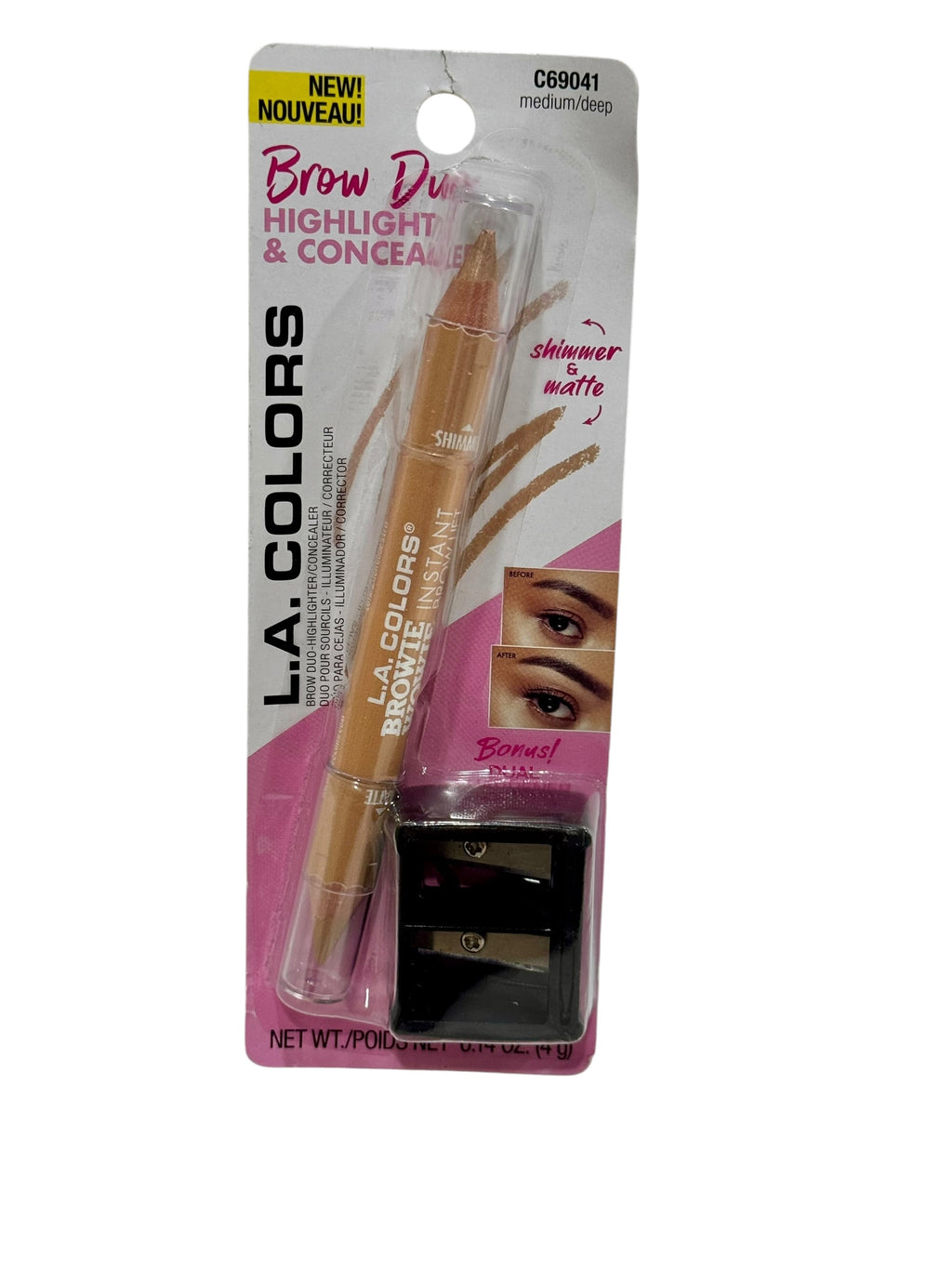 L.A. Colors Brow Duo Highlight & Concealer - Medium Deep