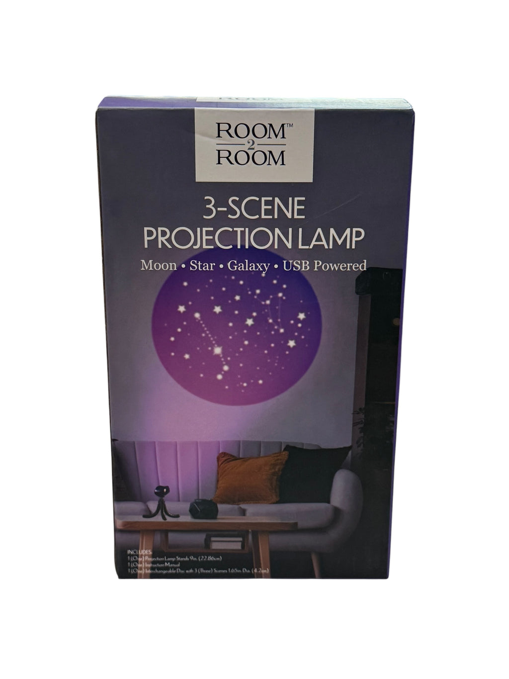 3-Scene Projection Lamp - Moon, Star & Galazy