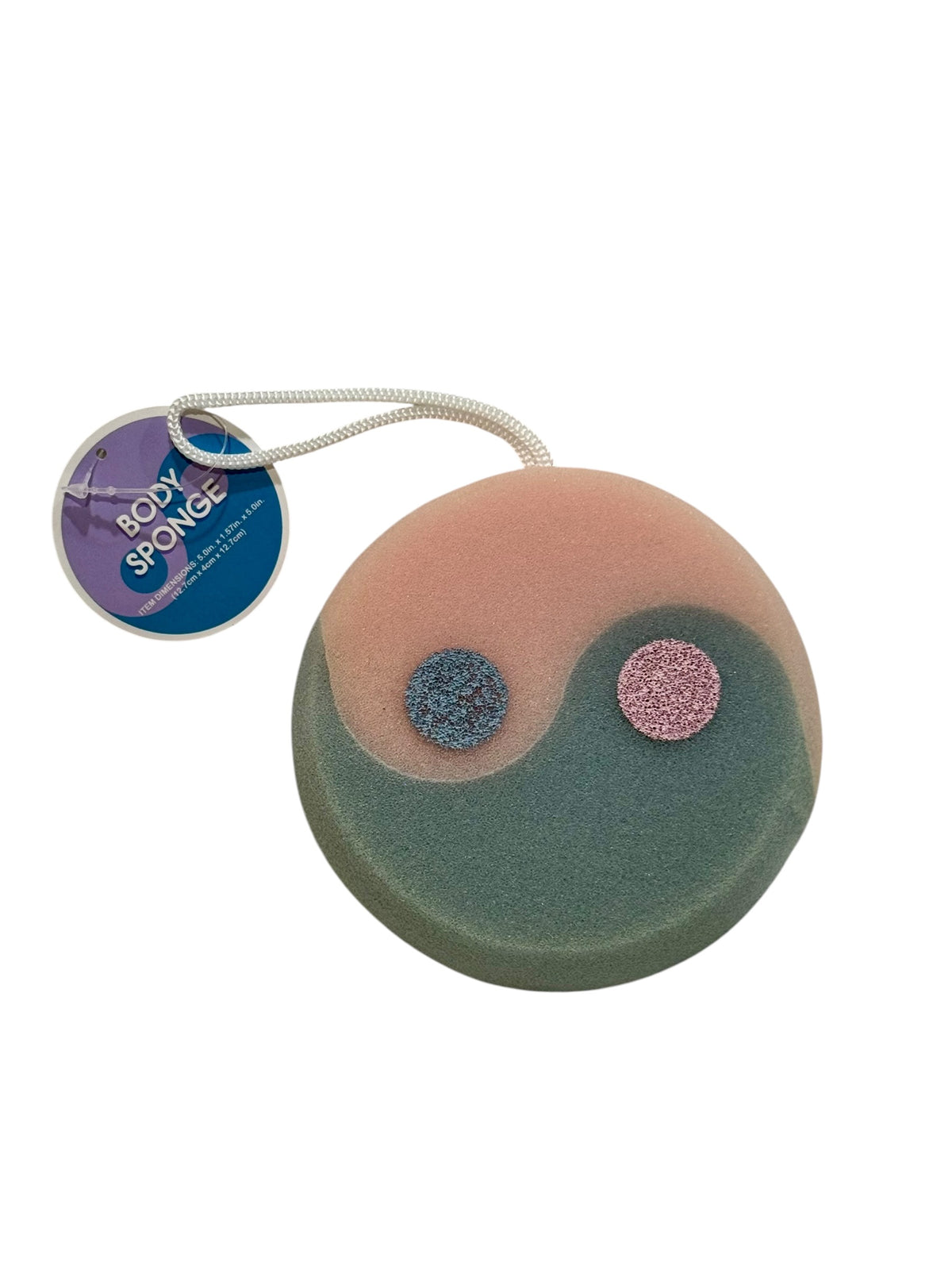 Yin Yang Exfoliating B ody Sponge - Pink & Gray