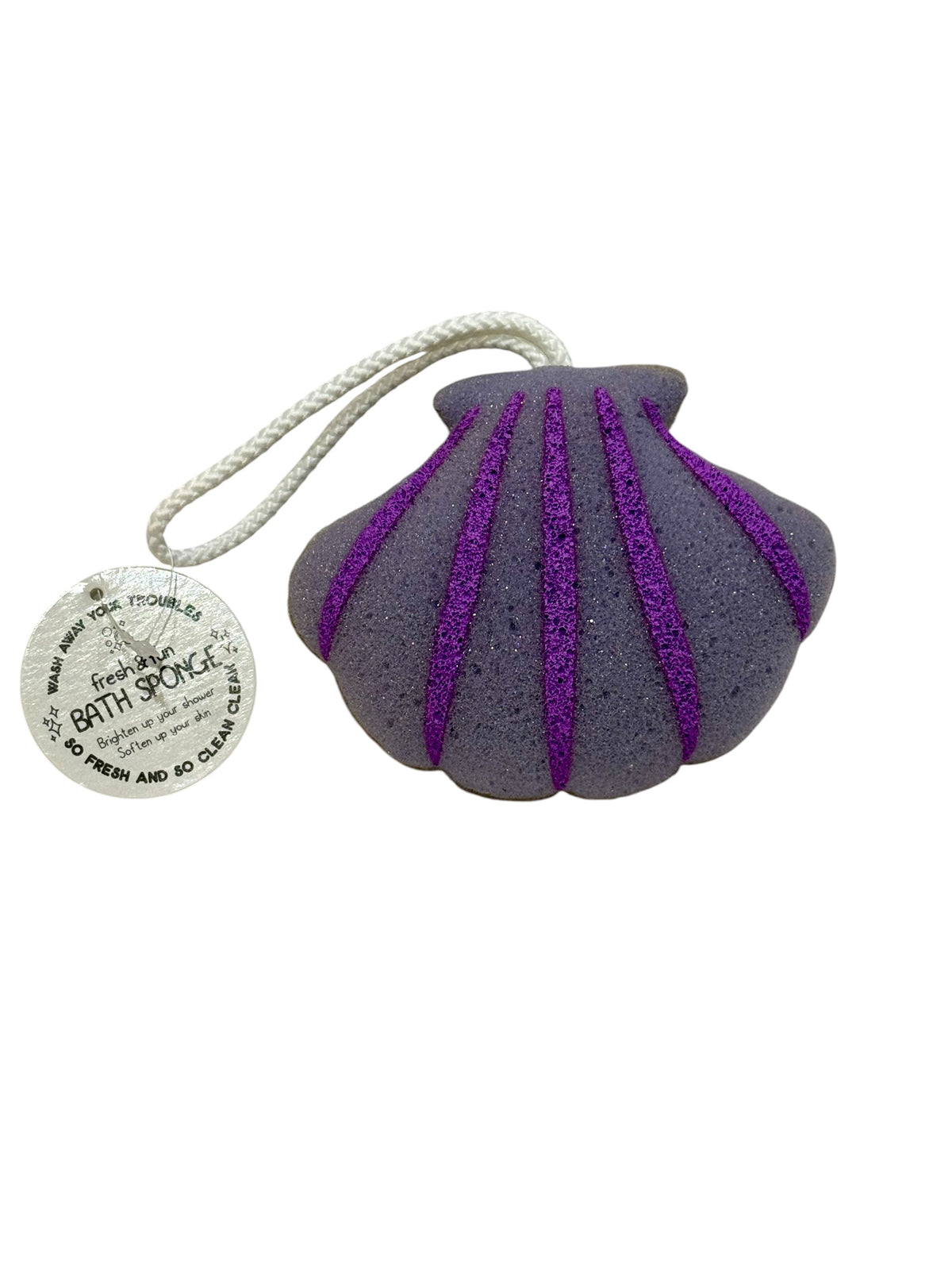 Fresh & Fun Seashell Bath Sponge-Lavender