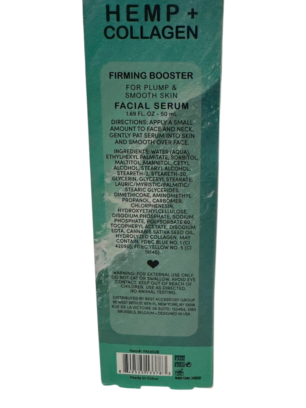 Sérum Facial Reafirmante de Cáñamo + Colágeno (1.69 oz / 50 ml)
