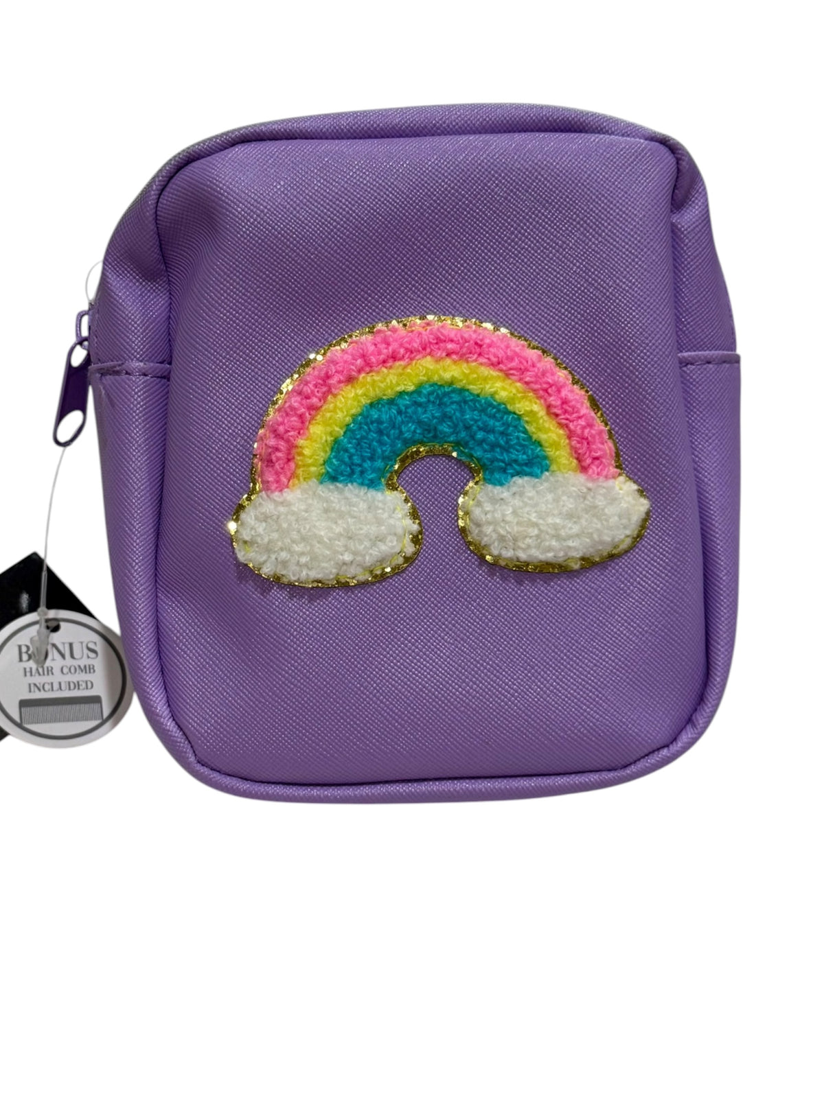 Rainbow Mini Zipper Pouch/bag with Hair Comb