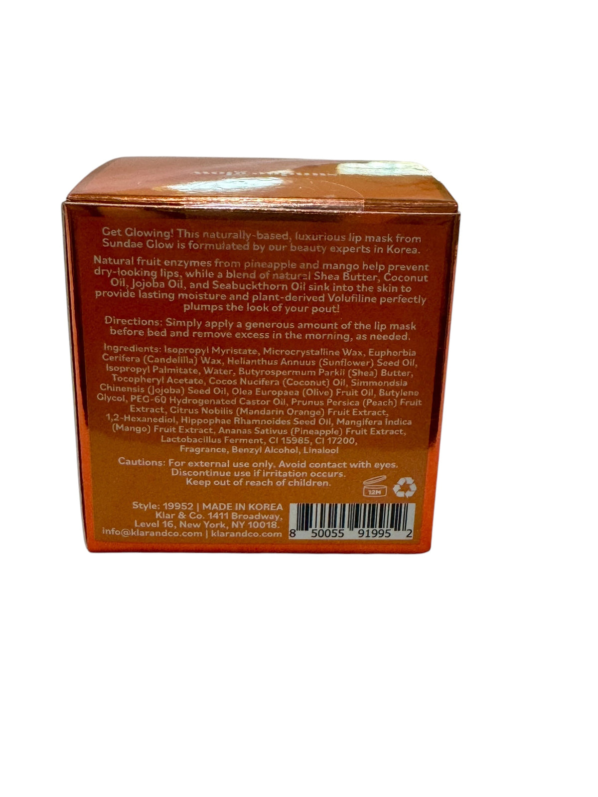 Sundae Glow Overnight Lip Mask - Peach & Orange 0.7 oz