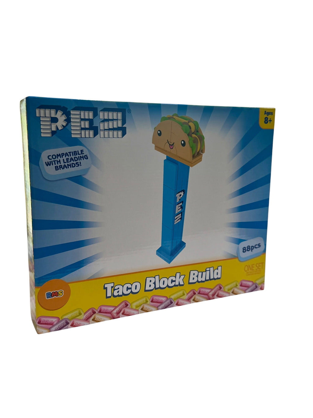 PEZ Taco Block Build Set (88 Pieces)-Blue