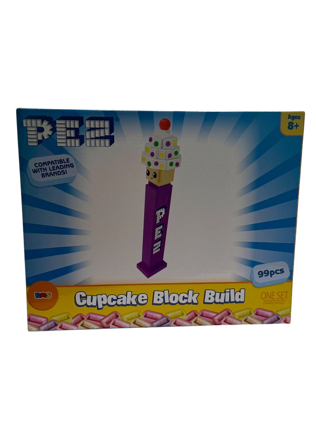 PEZ Cupcake Block Build Set (88 Pieces)-Purple