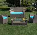 3-Piece Outdoor Patio Cushion Cover Set – Turquoise