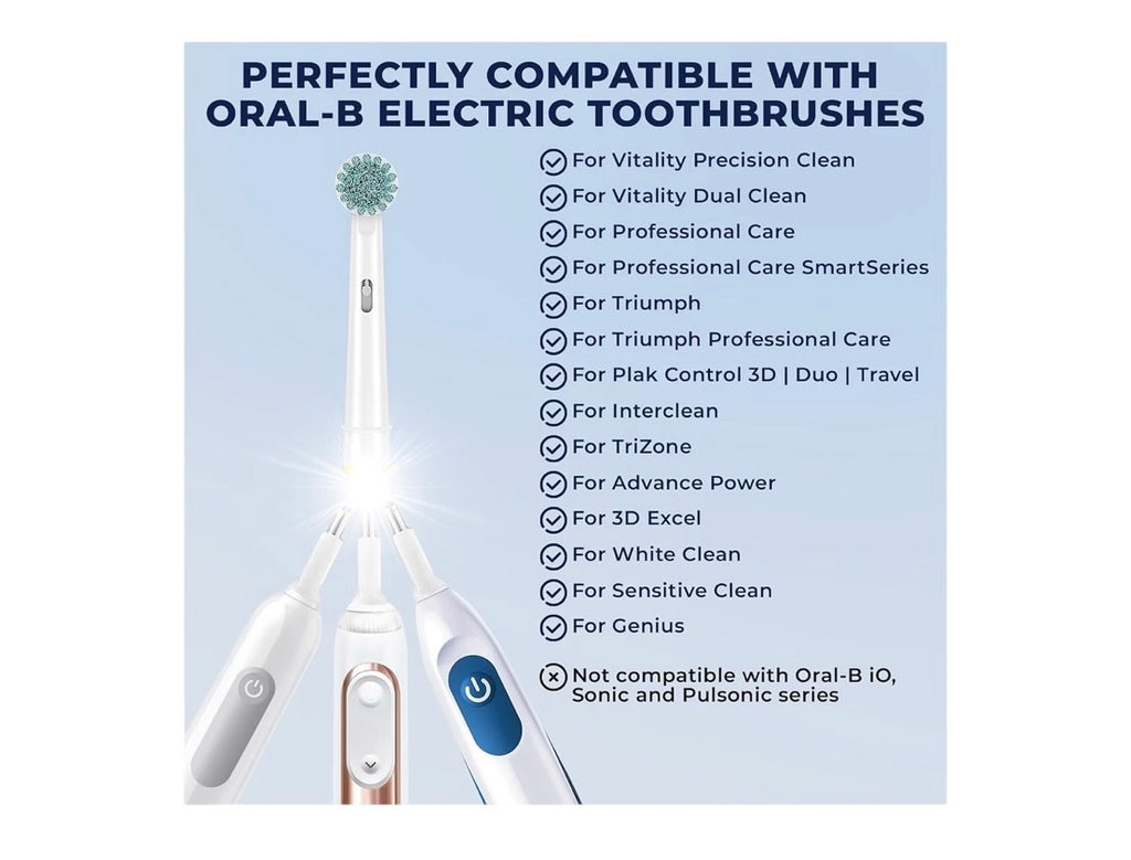 8-Pack Sensitive Gum Care Replacement Toothbrush Heads Compatible with Oral-B Electric Toothbrushes