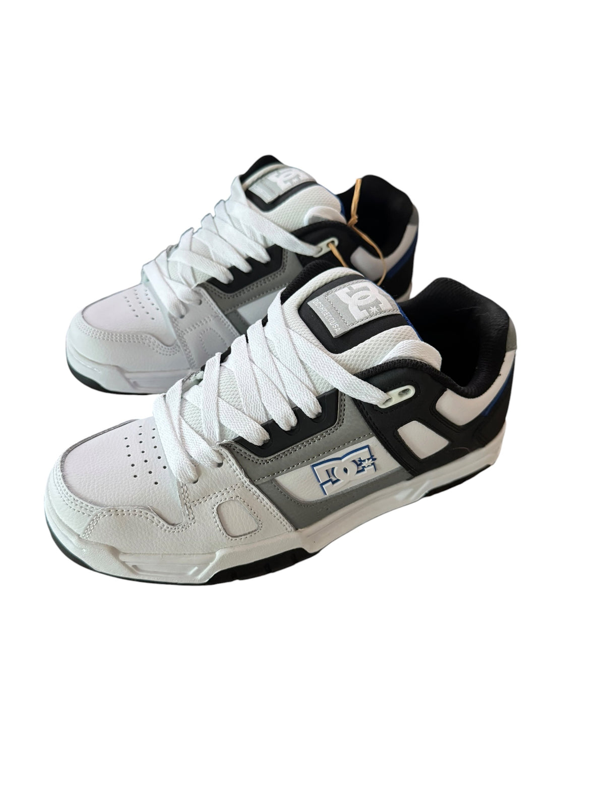 DC Stag Skate Shoes White Grey Blue Men's Size 9