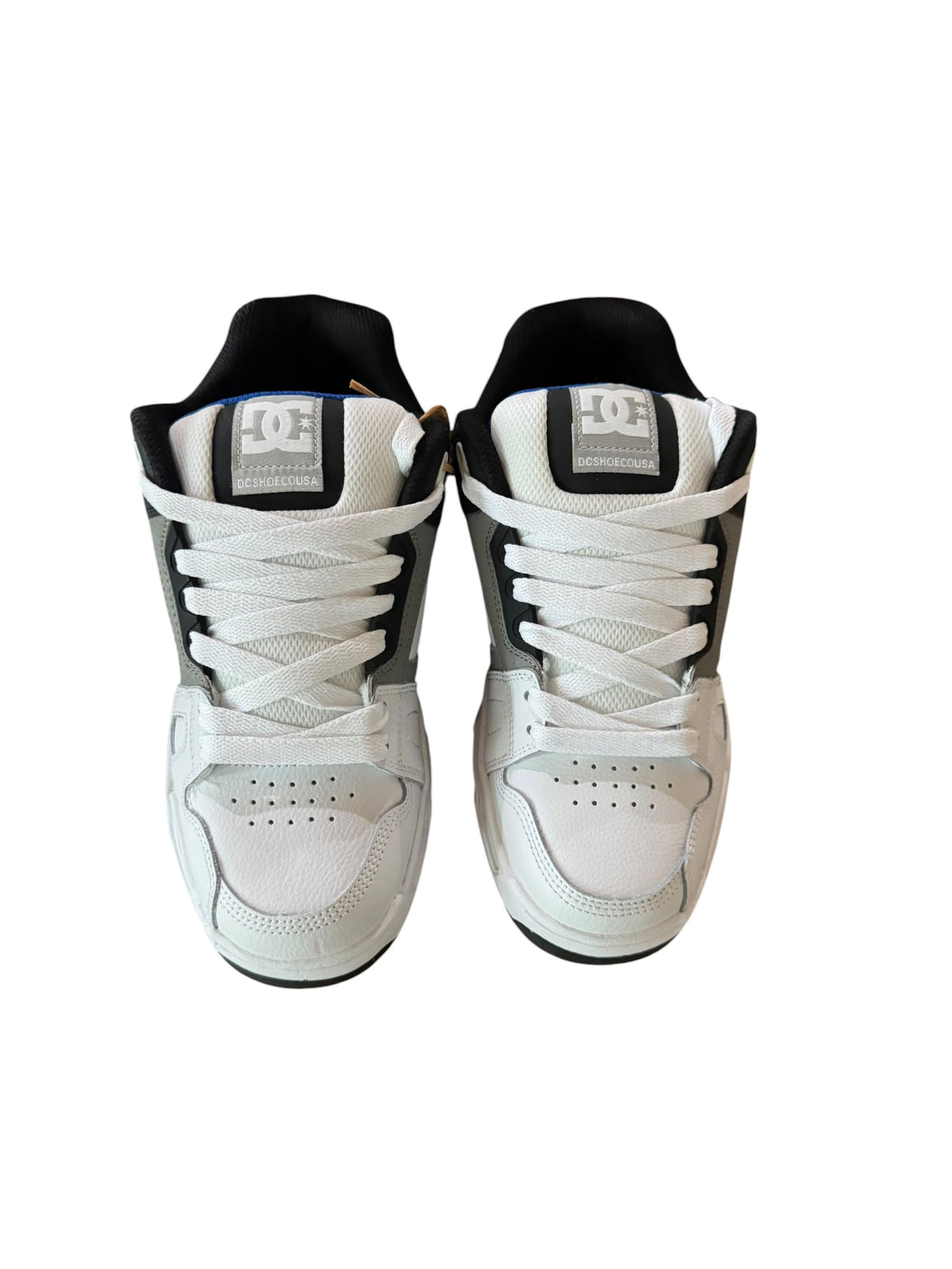 DC Stag Skate Shoes White Grey Blue Men's Size 9