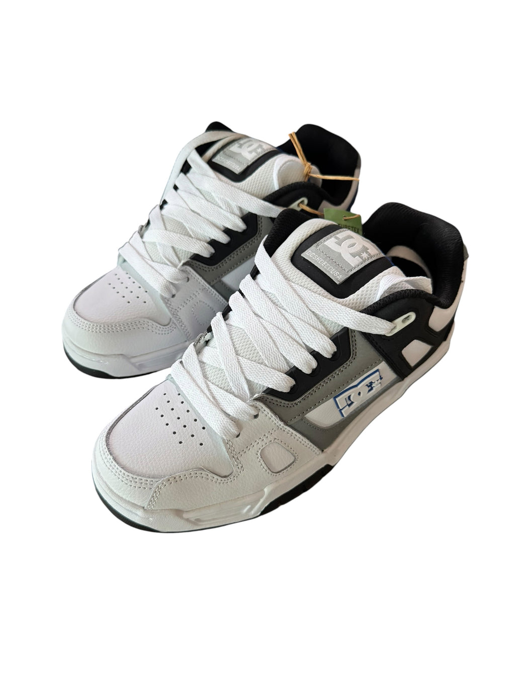 DC Stag Skate Shoes White Grey Blue Men's Size 9