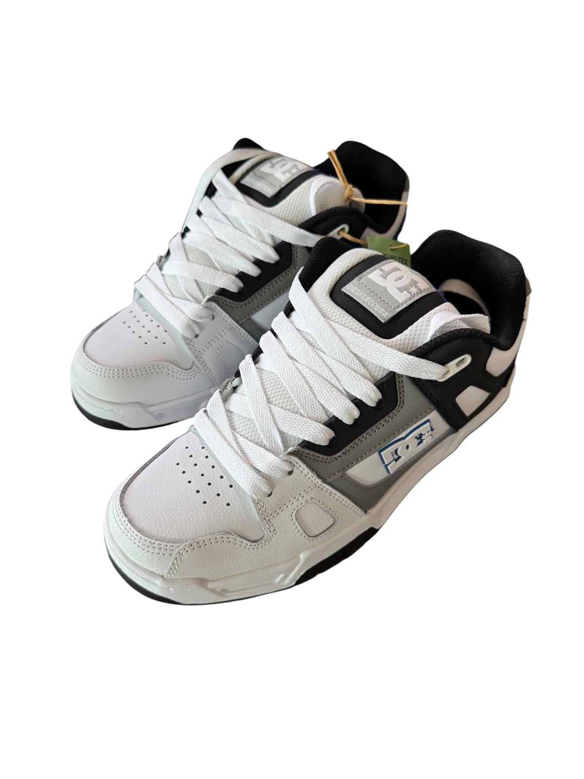 DC Stag Skate Shoes White Grey Blue Men's Size 9